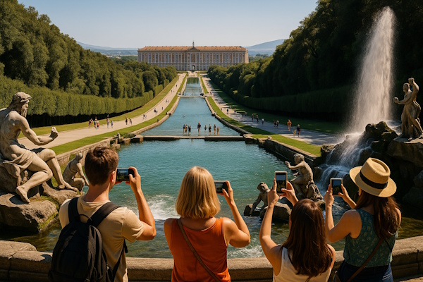 Touristen am Palast von Caserta