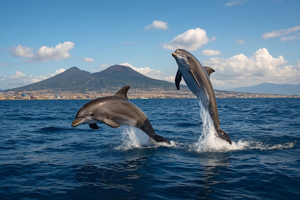 2 Delfine bei Neapel in Italien