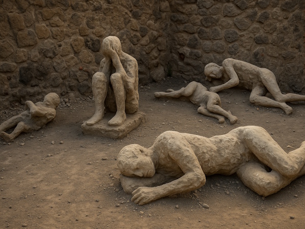 Gipsabdrücke der Opfer von Pompeji