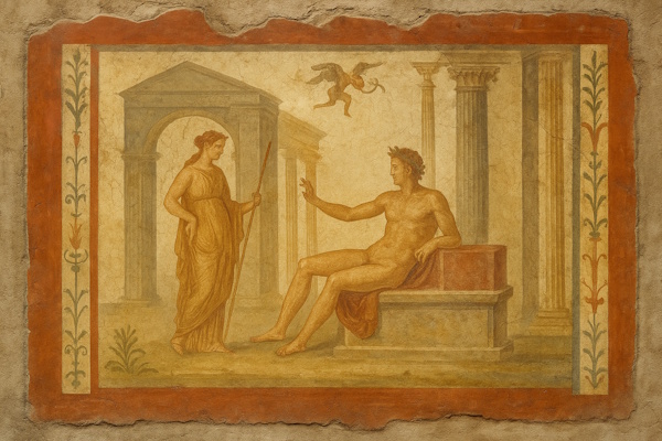Berühmte Bild im Bordell von Pompeji