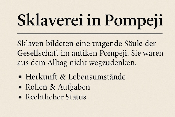 Tafel mit Infos über Sklaverei in der Antike