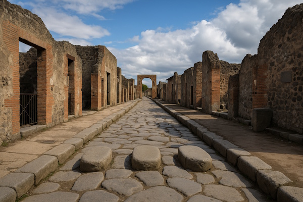 Typische Straße in Pompeji