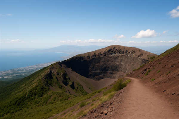 Ein Weg auf den Vesuv bei Neapel